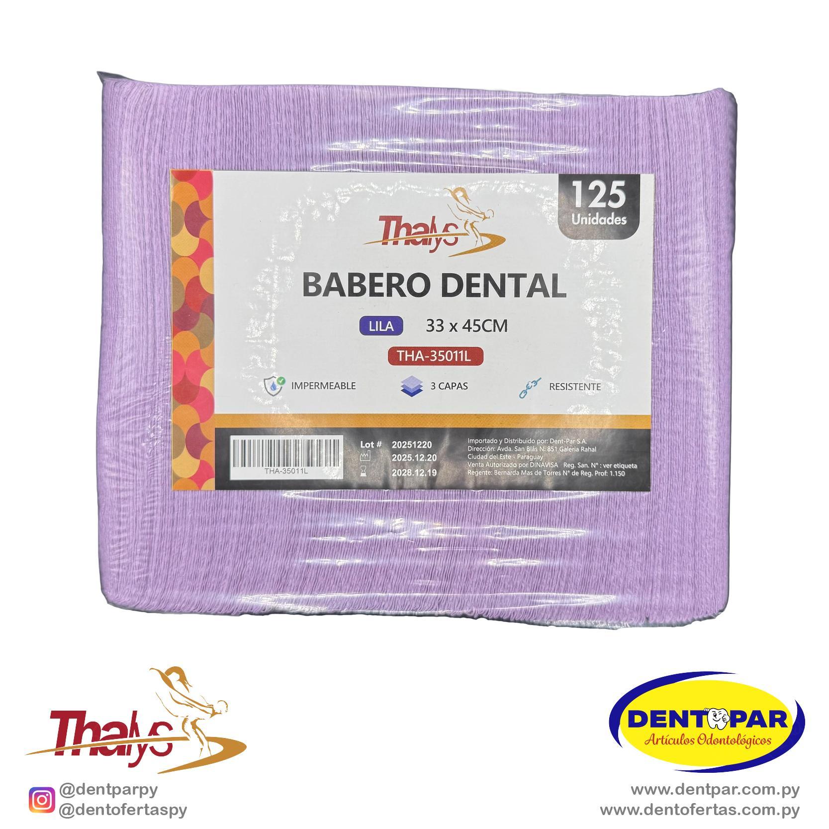 Imagen del producto Babero Dental C/125 LILA