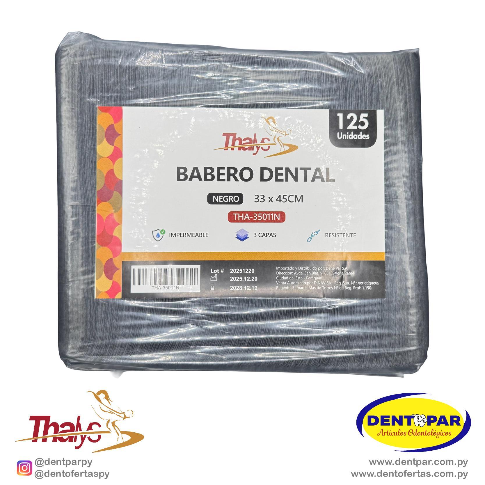 Imagen del producto Babero Dental C/125 NEGRO